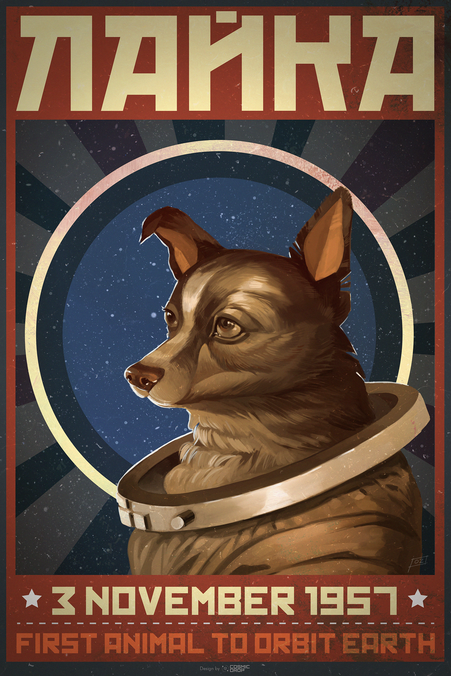 Laika poster digital painting