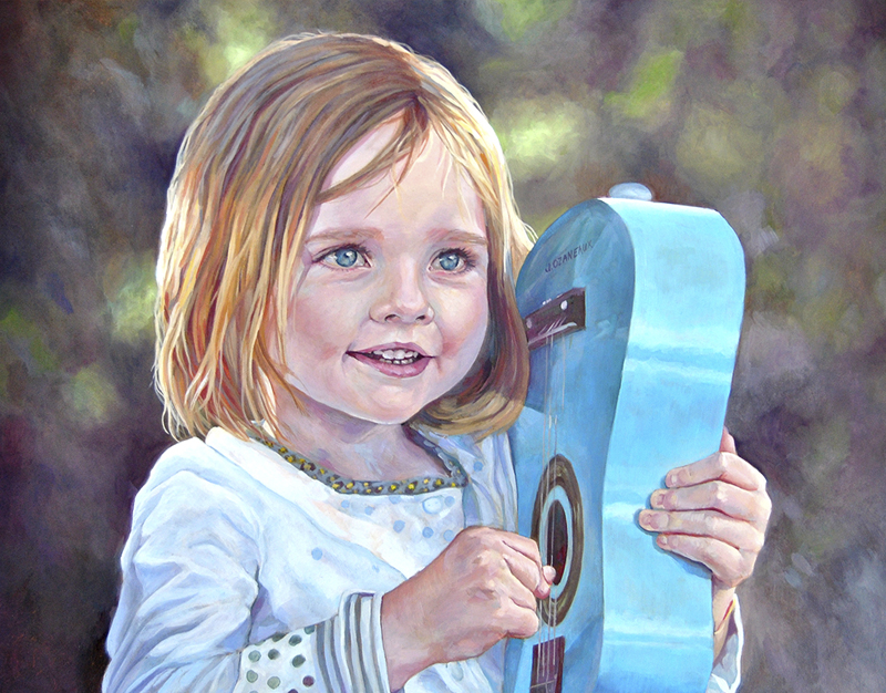oil painting portrait of a little girl