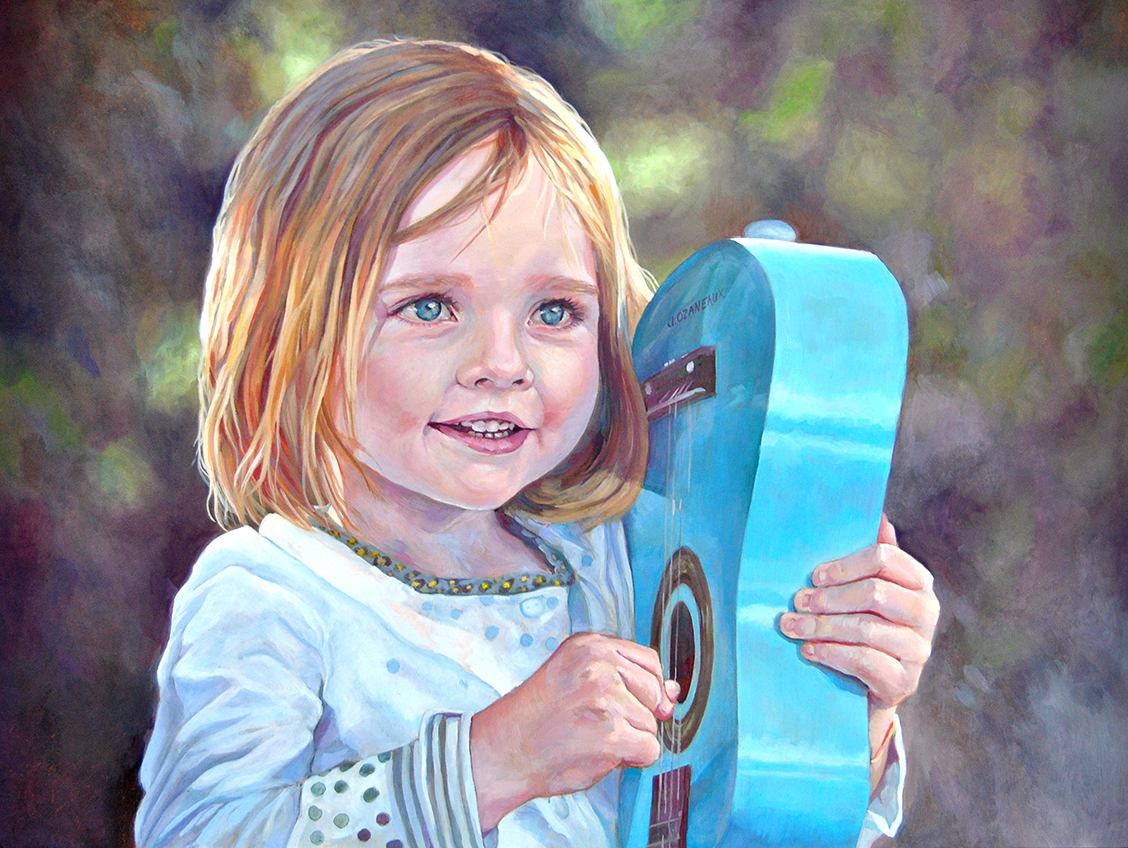 oil painting portrait of a little girl