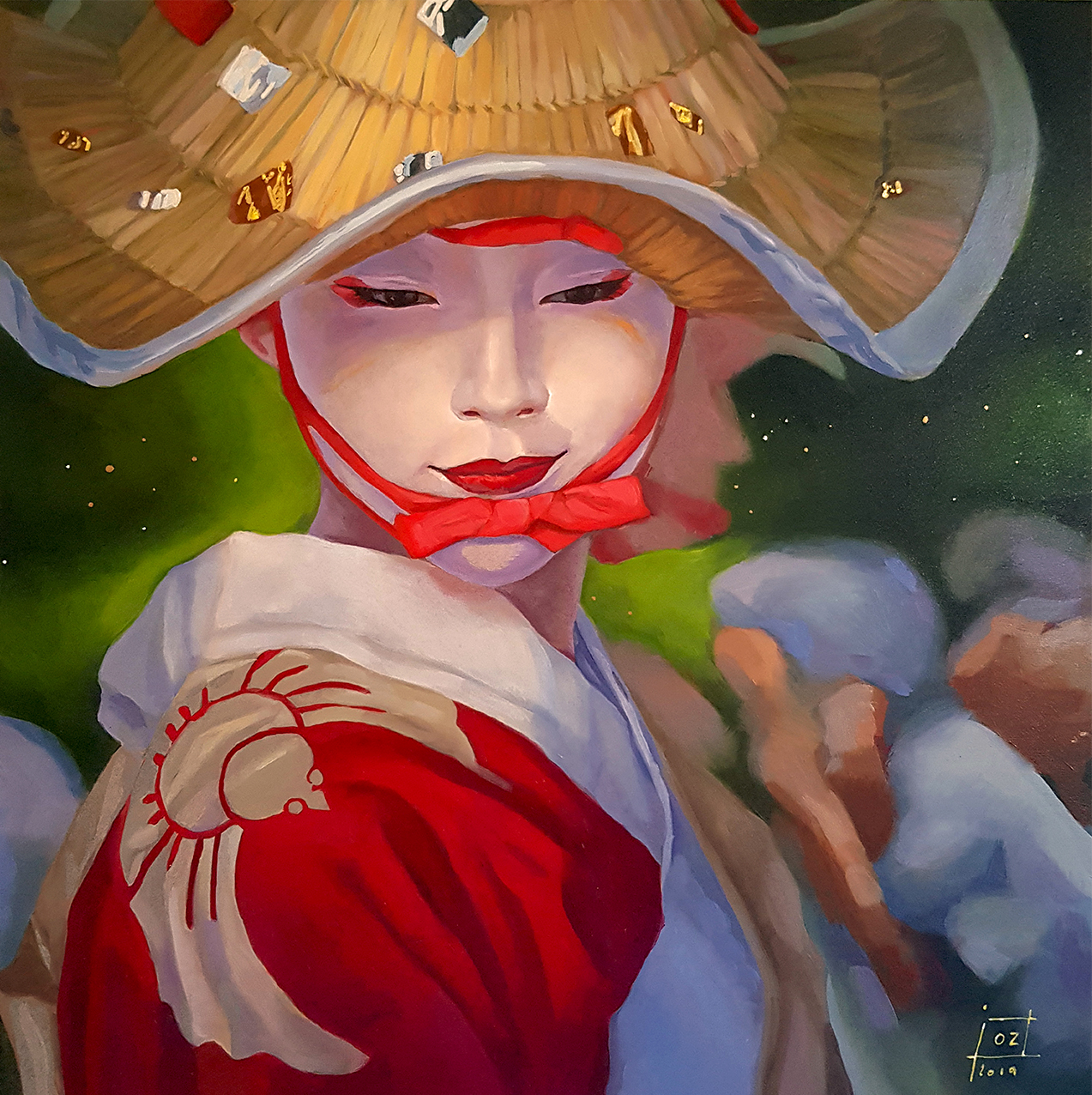 oil painting of a geisha