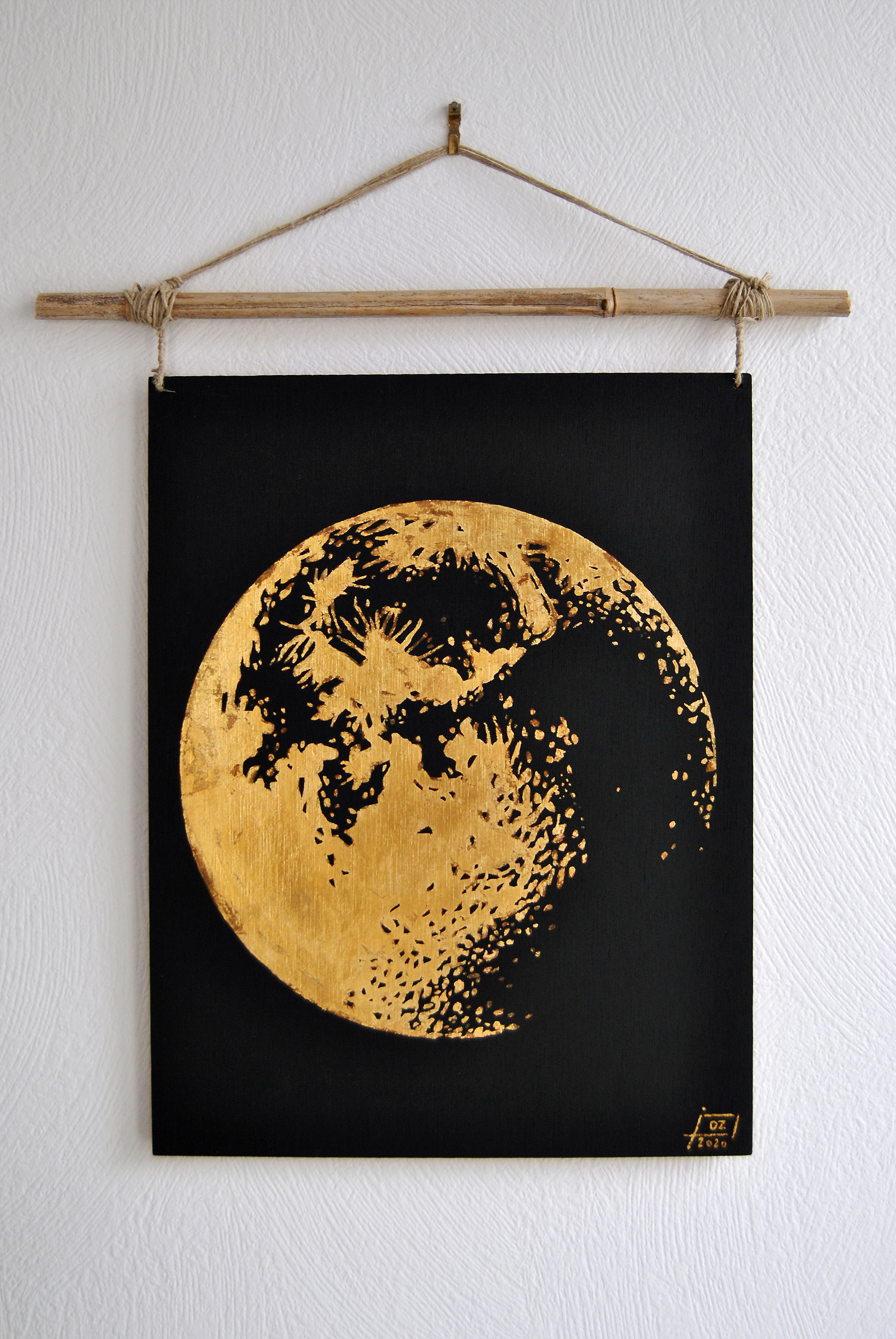 gold moon mobile art deco