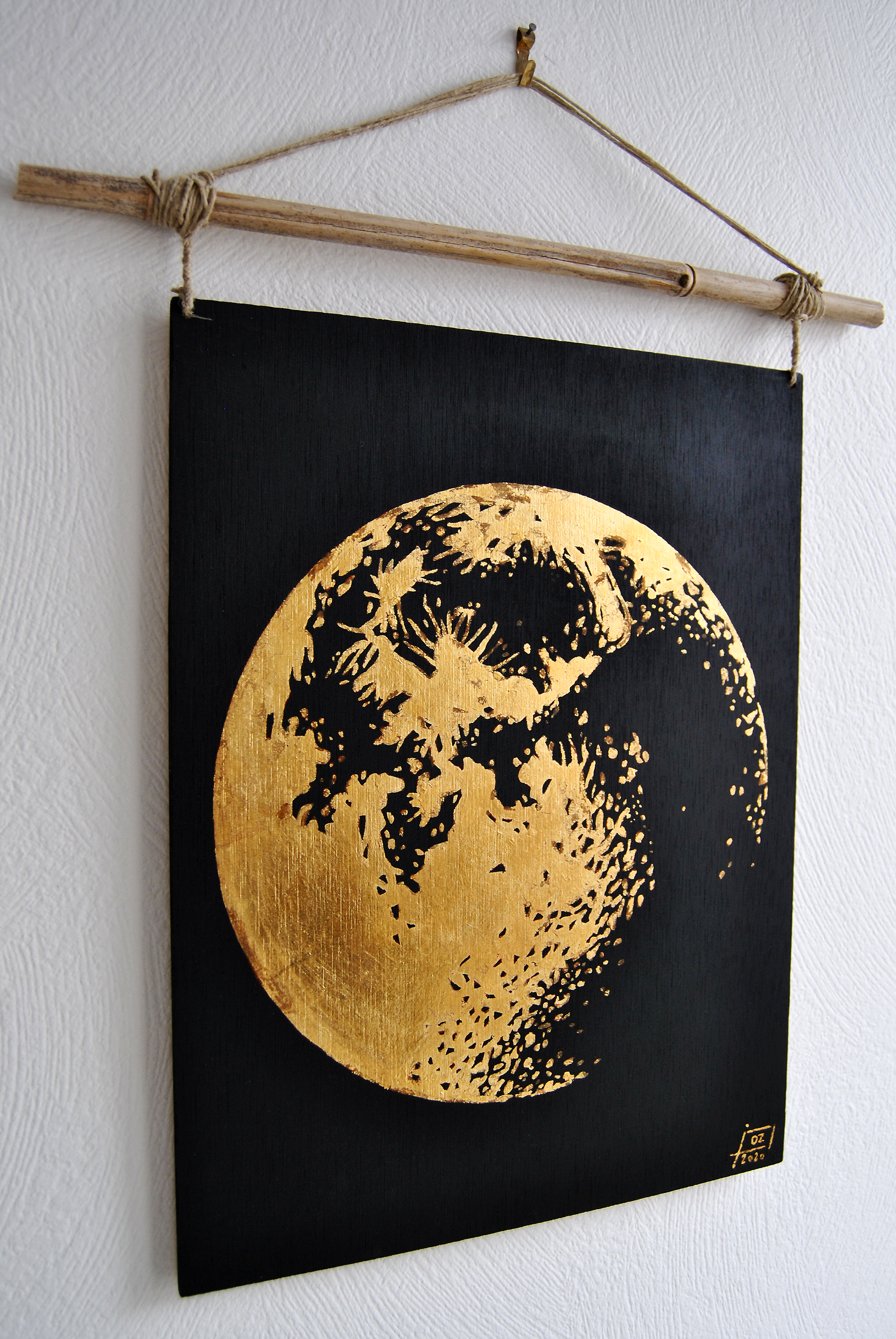 gold moon mobile art deco